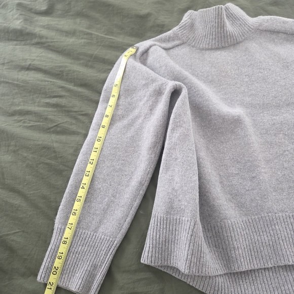 Women's Gray Turtleneck Wool Sweater - Picture 6 of 6